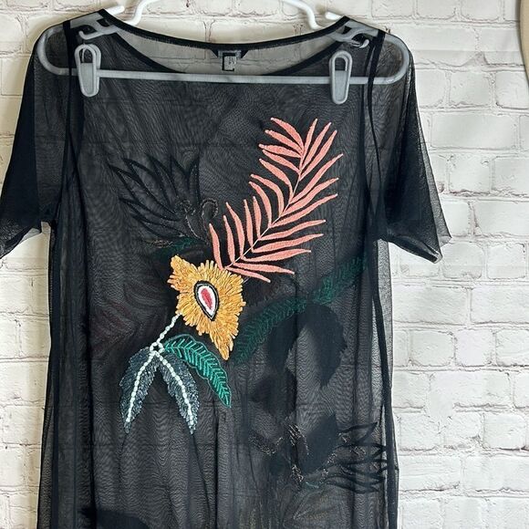 GUESS Floral Embroidered Jimena Tropic Mesh Dress - Picture 7 of 11